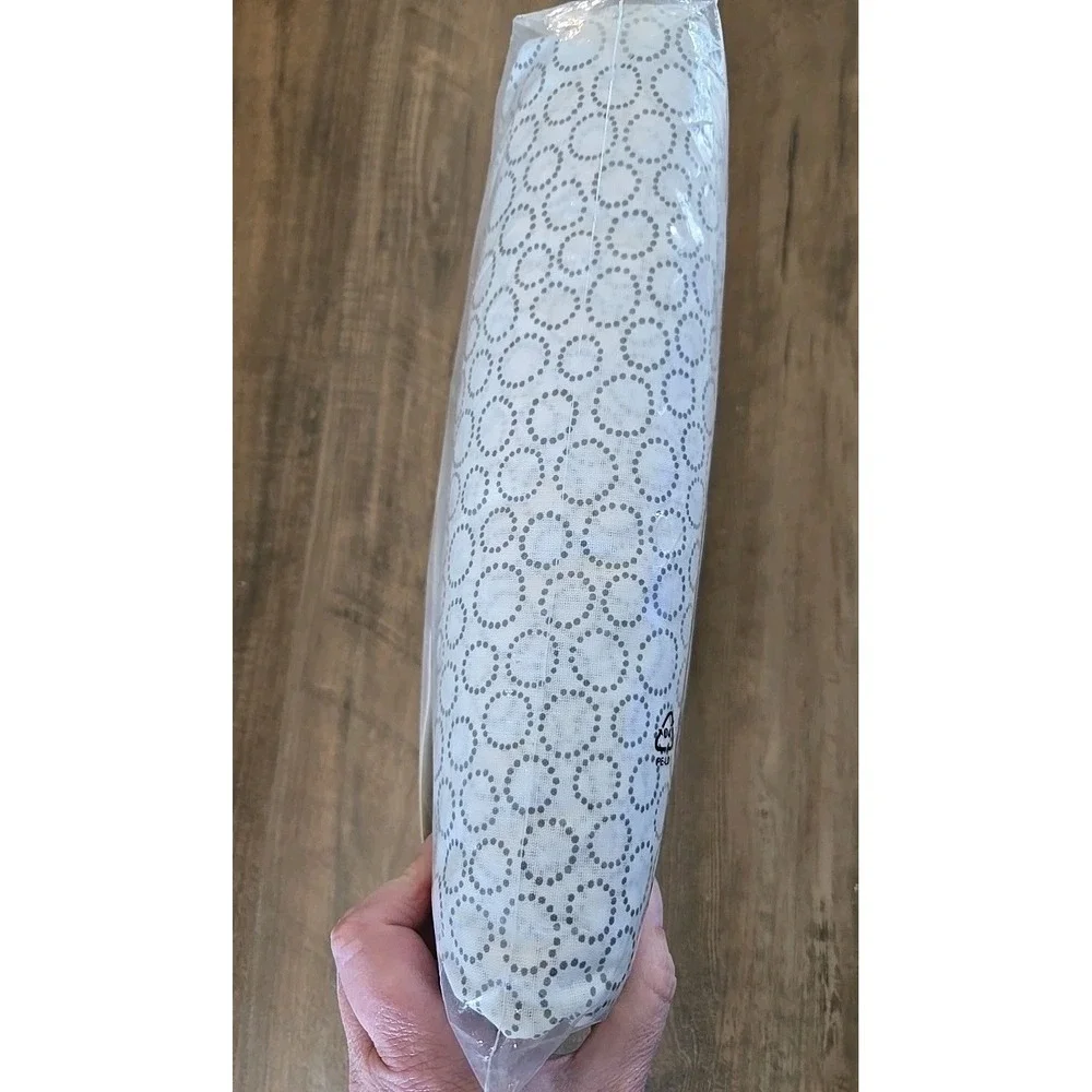 Ikea Tradaster Full/Queen Duvet Cover + Pillowcases White W/Gray Circles NIP